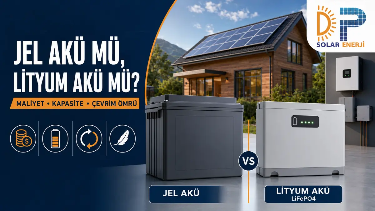 Güneş enerjisi sistemleri için jel akü ve LiFePO4 lityum akü karşılaştırması